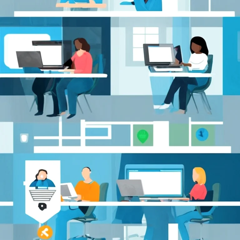 Imagen de aula virtual con estudiantes concentrados en curso de ciberseguridad