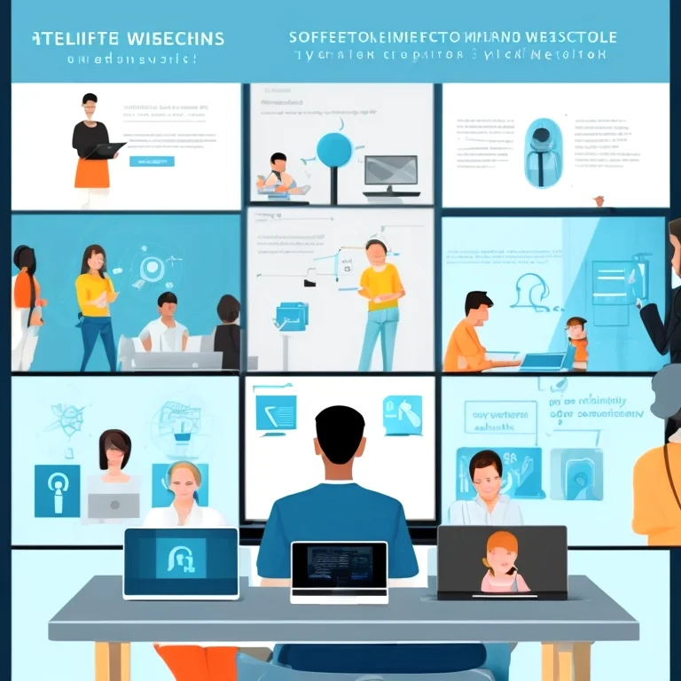 Persona aprendiendo en línea con dispositivos múltiples