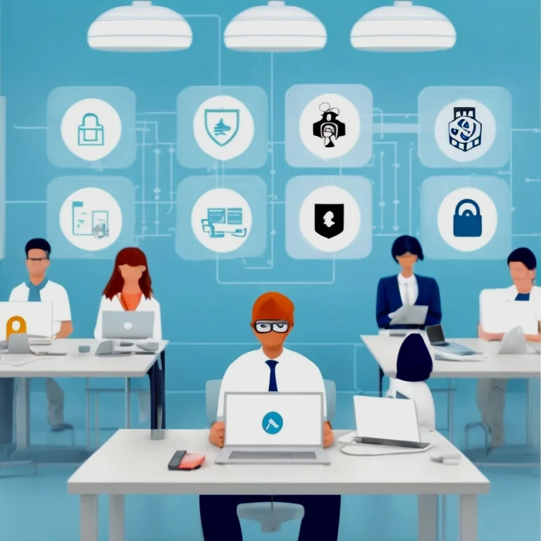 Equipo colaborando en ciberseguridad