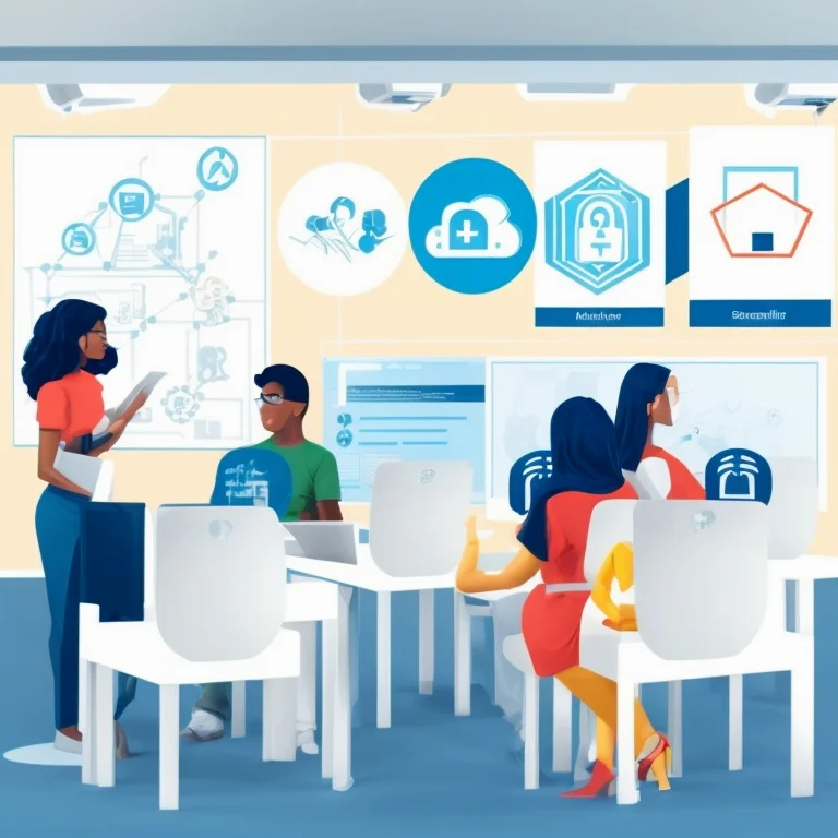 Representación gráfica de protección digital y concienciación en seguridad IT